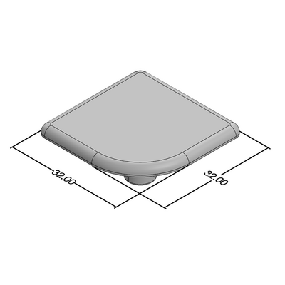 60-220-2 MODULAR SOLUTIONS POLYAMIDE PART<br>END CAP 32MM X 32MM ROUND CORNER LIGHT GRAY